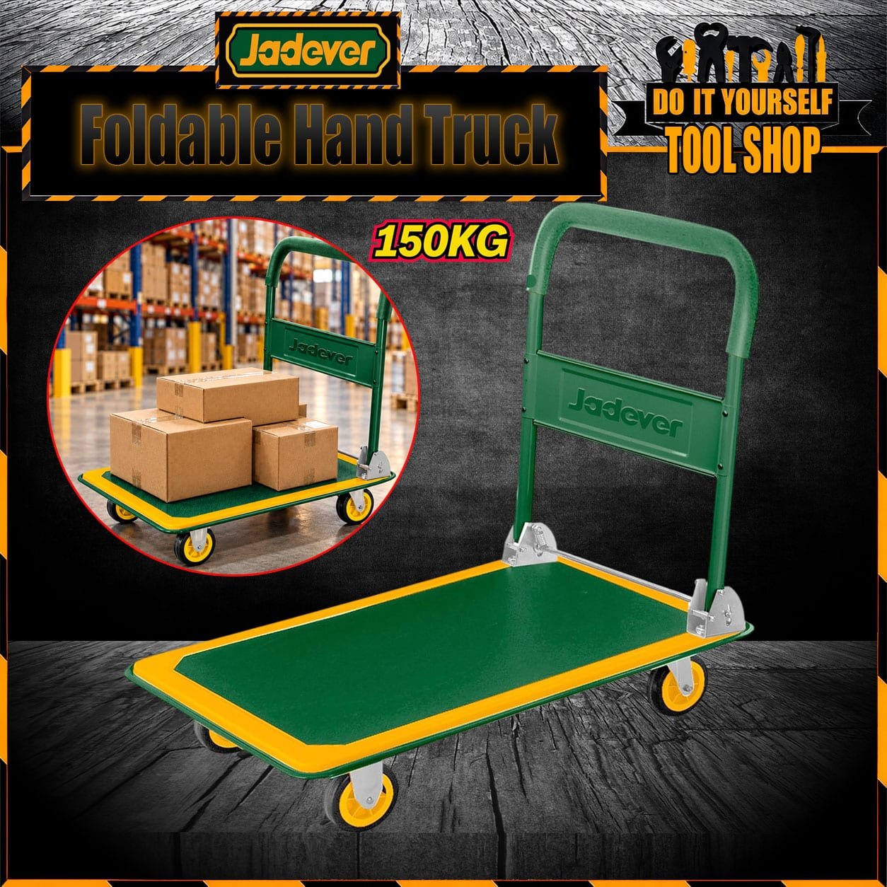 Tolsen 150kg industrial foldable platform hand truck trolley JDWB1315
