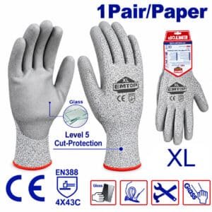 Emtop Cut Resistant Gloves EPGV0301 Glass Cutting Knife Worker