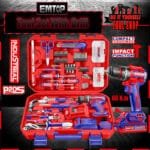 EMTOP 166 Pcs Tools Set With 66Nm Impact Drill EEDK16601