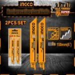 Ingco 2 Pcs Sabre Reciprocating Saw Blade For Metal 150mm