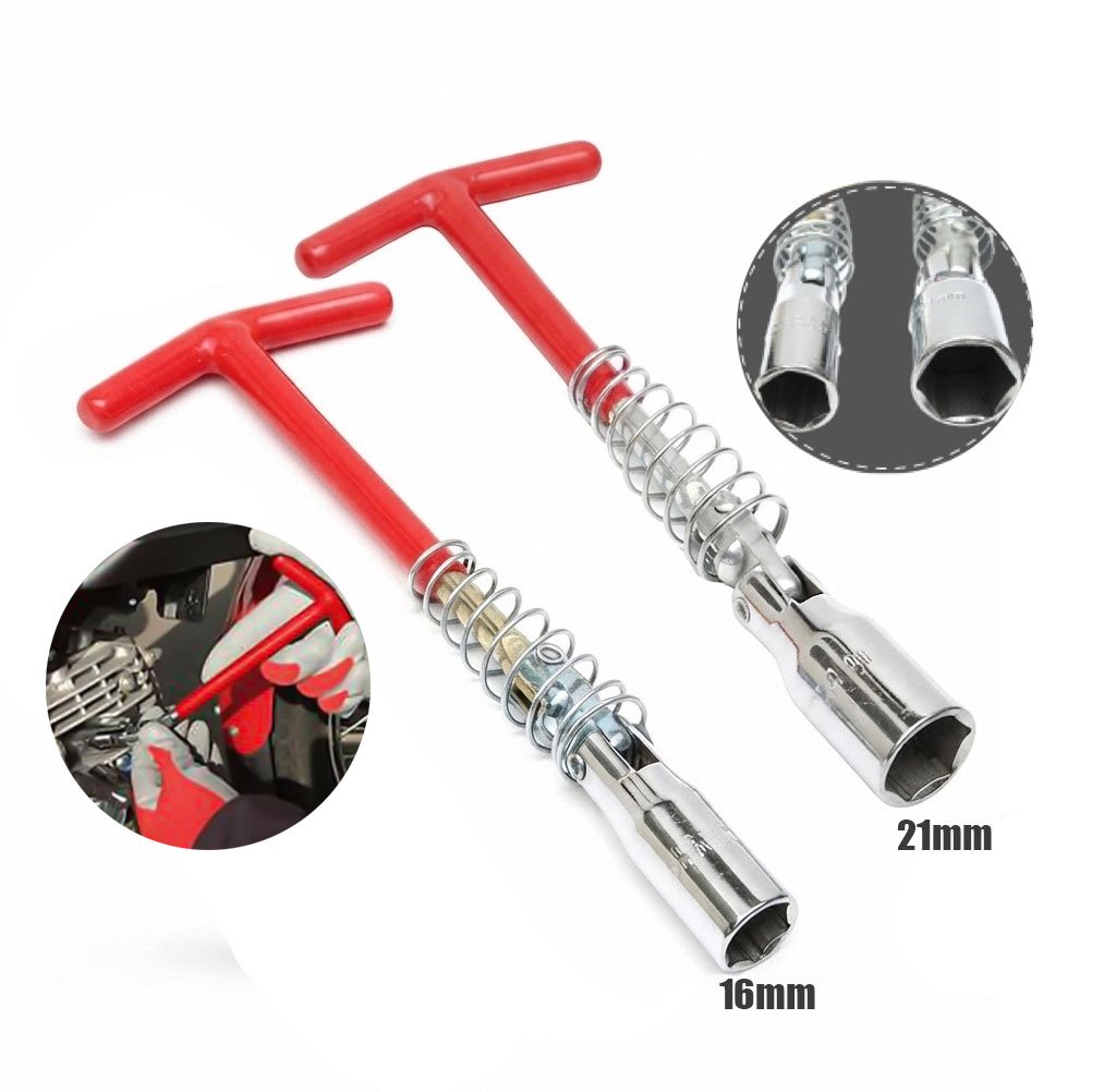 Spark Plug Wrench Spanner Socket T Handle Removal Installer Tool GripWell 16 - 21 mm