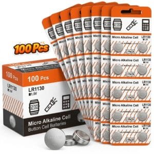 100 Pcs LR1130, AG10, 189 - Micro Alkaline Button Coin Cell - 1.5V