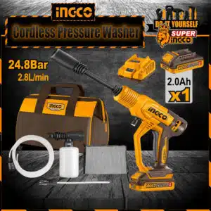 INGCO Cordless Pressure Washer with Bag CPWLI20362.